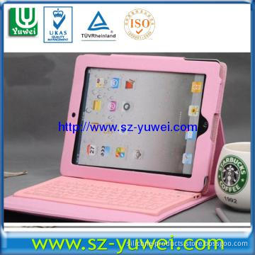 Pink Leather Case Bluetooth Keyboard for iPad 2 With Leather Case